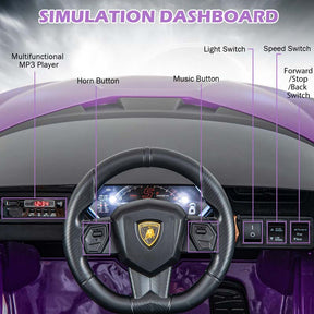 12V Licensed Lamborghini Sian FKP 37 Kids Ride-On Car with Remote, Electric Toy Roadster Carbon Fiber Textured for Toddler