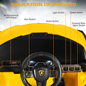 12V Licensed Lamborghini Sian FKP 37 Kids Ride-On Car with Remote, Electric Toy Roadster Carbon Fiber Textured for Toddler