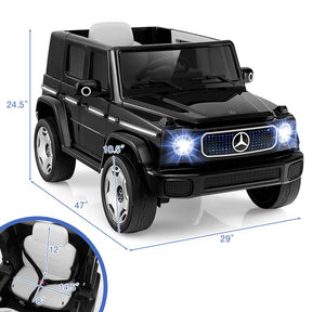 12V 4WD Kids Ride On Car, Licensed Mercedes-Benz EQG Battery Powered Electric Vehicle with Remote Control & Music