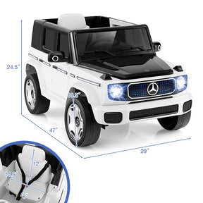12V 4WD Kids Ride On Car, Licensed Mercedes-Benz EQG Battery Powered Electric Vehicle with Remote Control & Music