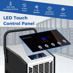 140 Pints 4500 Sq.Ft Crawl Space Dehumidifier with Pump & Drain Hose, Portable Industrial Commercial Dehumidifier for Basement Warehouse