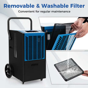 140 Pints 4500 Sq.Ft Crawl Space Dehumidifier with Pump & Drain Hose, Portable Industrial Commercial Dehumidifier for Basement Warehouse