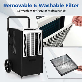 140 Pints 4500 Sq.Ft Crawl Space Dehumidifier with Pump & Drain Hose, Portable Industrial Commercial Dehumidifier for Basement Warehouse