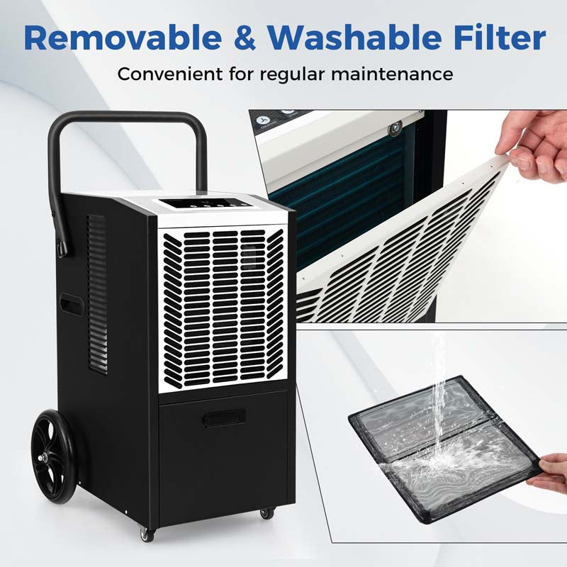 140 Pints 4500 Sq.Ft Crawl Space Dehumidifier with Pump & Drain Hose, Portable Industrial Commercial Dehumidifier for Basement Warehouse