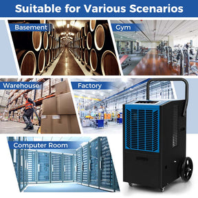140 Pints 4500 Sq.Ft Crawl Space Dehumidifier with Pump & Drain Hose, Portable Industrial Commercial Dehumidifier for Basement Warehouse