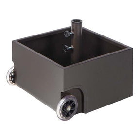 170 lbs 2-in-1 Patio Fillable Umbrella Base, Heavy Duty Umbrella Stand with Wheels, Planter Box & Drainage Hole for Patio Garden Poolside