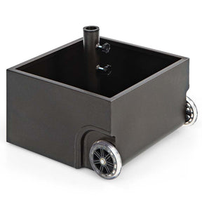 170 lbs 2-in-1 Patio Fillable Umbrella Base, Heavy Duty Umbrella Stand with Wheels, Planter Box & Drainage Hole for Patio Garden Poolside