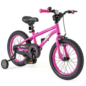 16 Inch Kids Bike Bicycle with Training Wheels & Adjustable Saddle for 4-7 Years Old Boys Girls, Heavy-Duty Steel Frame Children Sport Mtb