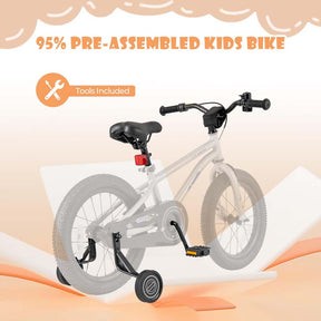 16 Inch Kids Bike Bicycle with Training Wheels & Adjustable Saddle for 4-7 Years Old Boys Girls, Heavy-Duty Steel Frame Children Sport Mtb
