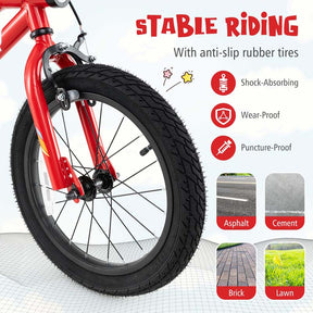 16/18 Inch LED Lighted Kids Bike with Training Wheels, Adjustable Seat & Headlight, Children Bicycle for 4-8 Years Old Boys Girls Gift