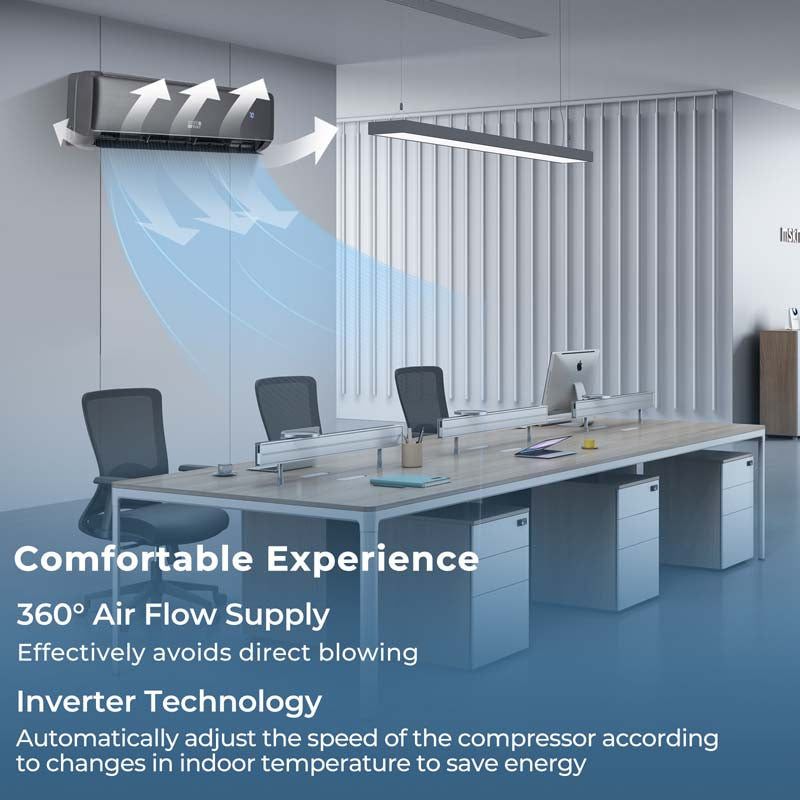18000 BTU 21 SEER2 Mini Split Air Conditioner & Heater, Energy Star 208-230V Inverter Ductless AC Unit with Heat Pump for Rooms up to 1250 Sq.Ft