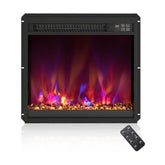 18/23/26" Electric Fireplace Insert, 1500W Recessed Fireplace Heater with Remote Control, 0.5-9H Timer, Adjustable Flame & Ember Bed Color