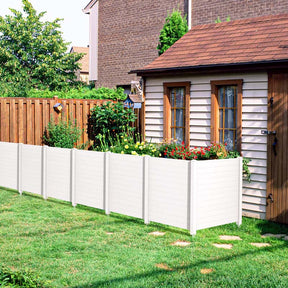 Outdoor Privacy Screen 2/4 Panels, 48"W x 48"H No-Dig Decorative Air Conditioner Fence & Trash Can Enclosure with 3 Metal Stakes