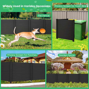 Outdoor Privacy Screen 2/4 Panels, 48"W x 48"H No-Dig Decorative Air Conditioner Fence & Trash Can Enclosure with 3 Metal Stakes