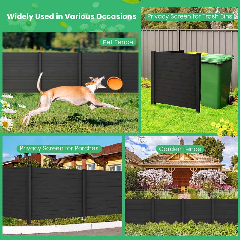 Outdoor Privacy Screen 2/4 Panels, 48"W x 48"H No-Dig Decorative Air Conditioner Fence & Trash Can Enclosure with 3 Metal Stakes