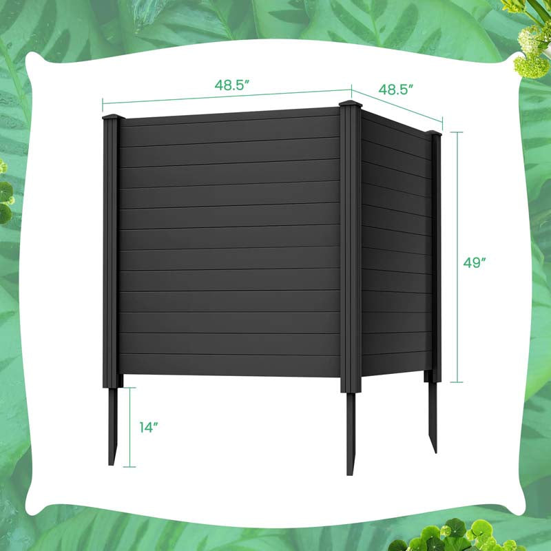 Outdoor Privacy Screen 2/4 Panels, 48"W x 48"H No-Dig Decorative Air Conditioner Fence & Trash Can Enclosure with 3 Metal Stakes