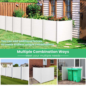 Outdoor Privacy Screen 2/4 Panels, 48"W x 48"H No-Dig Decorative Air Conditioner Fence & Trash Can Enclosure with 3 Metal Stakes