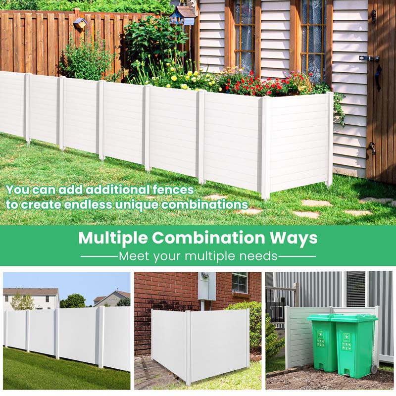 Outdoor Privacy Screen 2/4 Panels, 48"W x 48"H No-Dig Decorative Air Conditioner Fence & Trash Can Enclosure with 3 Metal Stakes