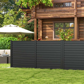 Outdoor Privacy Screen 2/4 Panels, 48"W x 48"H No-Dig Decorative Air Conditioner Fence & Trash Can Enclosure with 3 Metal Stakes