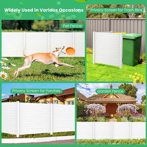 Outdoor Privacy Screen 2/4 Panels, 48"W x 48"H No-Dig Decorative Air Conditioner Fence & Trash Can Enclosure with 3 Metal Stakes