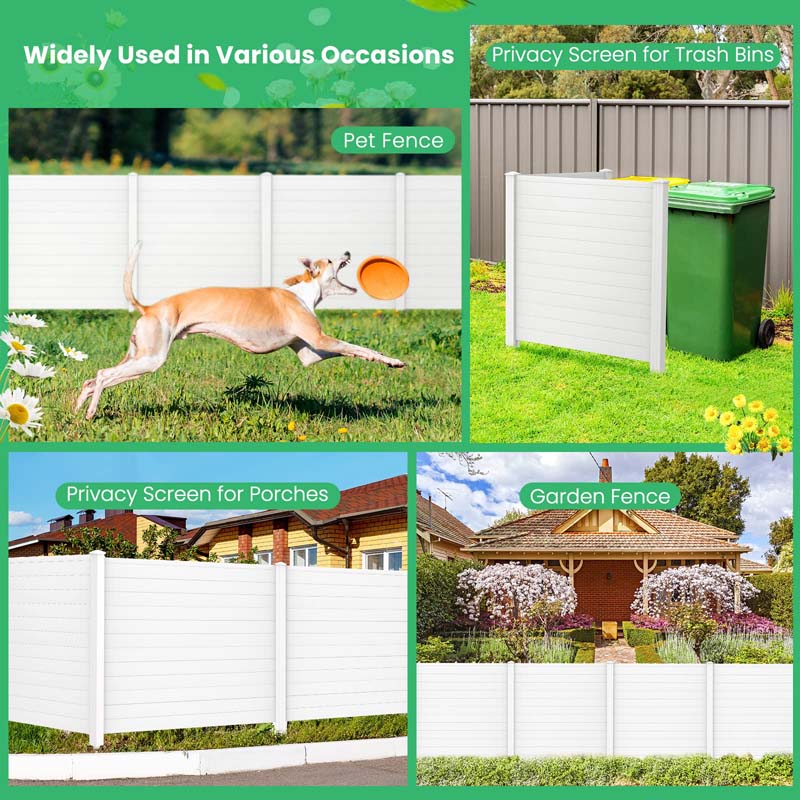 Outdoor Privacy Screen 2/4 Panels, 48"W x 48"H No-Dig Decorative Air Conditioner Fence & Trash Can Enclosure with 3 Metal Stakes