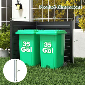 Outdoor Privacy Screen 2/4 Panels, 48"W x 48"H No-Dig Decorative Air Conditioner Fence & Trash Can Enclosure with 3 Metal Stakes