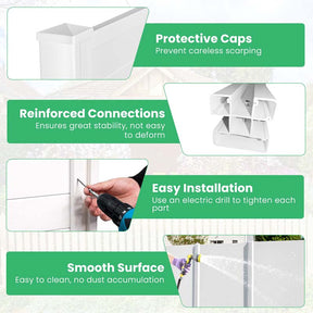Outdoor Privacy Screen 2/4 Panels, 48"W x 48"H No-Dig Decorative Air Conditioner Fence & Trash Can Enclosure with 3 Metal Stakes