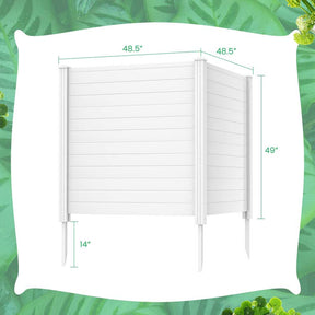Outdoor Privacy Screen 2/4 Panels, 48"W x 48"H No-Dig Decorative Air Conditioner Fence & Trash Can Enclosure with 3 Metal Stakes