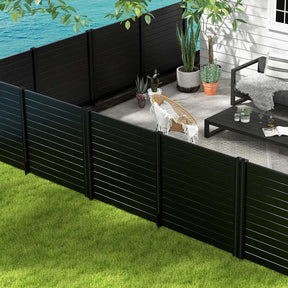 Outdoor Privacy Screen 2/4 Panels, 48"W x 48"H No-Dig Decorative Air Conditioner Fence & Trash Can Enclosure with 3 Metal Stakes