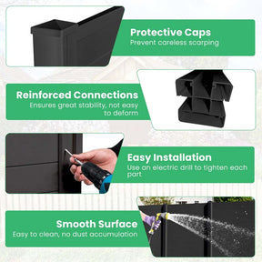 Outdoor Privacy Screen 2/4 Panels, 48"W x 48"H No-Dig Decorative Air Conditioner Fence & Trash Can Enclosure with 3 Metal Stakes