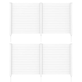Outdoor Privacy Screen 2/4 Panels, 48"W x 48"H No-Dig Decorative Air Conditioner Fence & Trash Can Enclosure with 3 Metal Stakes