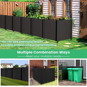 Outdoor Privacy Screen 2/4 Panels, 48"W x 48"H No-Dig Decorative Air Conditioner Fence & Trash Can Enclosure with 3 Metal Stakes