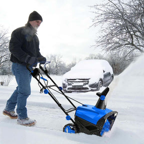 20" 120V 15A Corded Electric Snow Blower, Walk-Behind Snow Thrower w/ 180° Rotating Chute, Dual LED Lights, 30 FT Throw for Driveway & Sidewalk