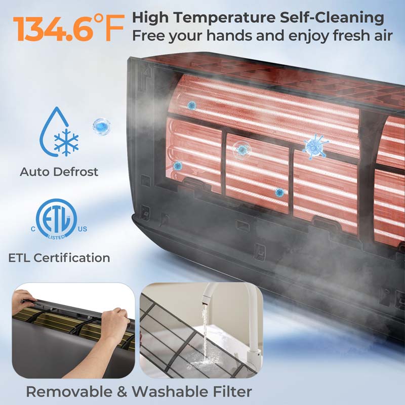 24000 BTU 21 SEER2 Wifi Mini Split Air Conditioner & Heater, Energy Star Certified 208-230V Inverter Ductless AC Heat Pump for Rooms 1500 Sq Ft