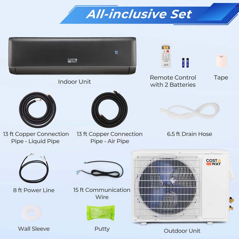 24000 BTU 21 SEER2 Wifi Mini Split Air Conditioner & Heater, Energy Star Certified 208-230V Inverter Ductless AC Heat Pump for Rooms 1500 Sq Ft