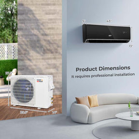 24,000 BTU Wifi Enabled Mini Split Air Conditioner Heater with Alexa, 21 SEER2 208-230V Wall-Mounted Ductless Inverter AC Unit