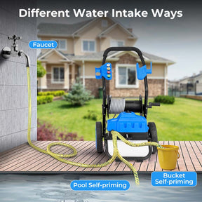 2300 PSI 1.8 GPM Electric Pressure Washer, Portable High Pressure Power Washer with Wheels, 5 Quick Connect Nozzles, Soap Bottle, 21 FT Hose