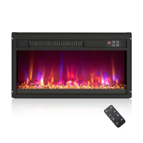 18/23/26" Electric Fireplace Insert, 1500W Recessed Fireplace Heater with Remote Control, 0.5-9H Timer, Adjustable Flame & Ember Bed Color