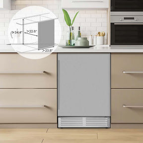 190 Cans Under Counter Drink Beverage Fridge w/Removable Shelves, 24" Built-in & Freestanding Wine Refrigerator Cooler