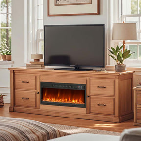 18/23/26" Electric Fireplace Insert, 1500W Recessed Fireplace Heater with Remote Control, 0.5-9H Timer, Adjustable Flame & Ember Bed Color