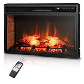 26" 4777 BTU Electric Fireplace Insert for TV Stand, 1400W Recessed Freetanding Fireplace Heater with 3-Level Flame, Remote