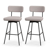 Swivel Bar Stools Set of 2, 29" Upholstered Bar Height Chairs with Back, Heavy-Duty Metal Legs & Footrest for Kitchen Island, Home Bar