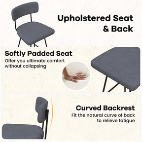 Swivel Bar Stools Set of 2, 29" Upholstered Bar Height Chairs with Back, Heavy-Duty Metal Legs & Footrest for Kitchen Island, Home Bar