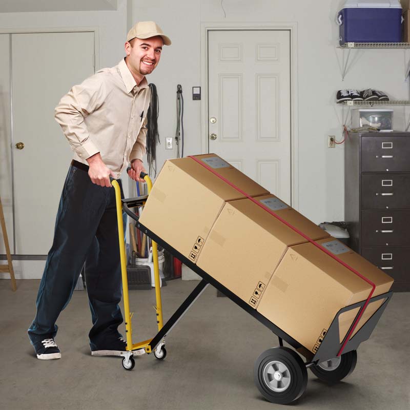 3-in-1 Convertible Hand Truck, 1000 LBS Heavy-Duty Metal Folding Dolly Cart with 4 Rubber Wheels & Safety Straps for Moving Home, Warehouse, Shop