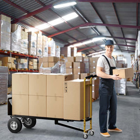 3-in-1 Convertible Hand Truck, 1000 LBS Heavy-Duty Metal Folding Dolly Cart with 4 Rubber Wheels & Safety Straps for Moving Home, Warehouse, Shop