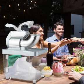 660LBS/H Commercial Ice Crusher, 300W ETL-Approved Stainless Steel Snow Cone Machine with Dual Blades & Safety Switch for Home Restaurant Bar