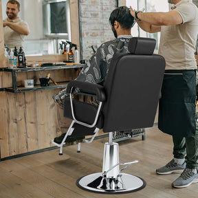 360° Swivel Hydraulic Salon Barber Chair for Hair Stylist w/Headrest & Recline Backrest, Spa Equipment Tattoo Chair Makeup Station