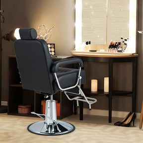 360° Swivel Hydraulic Salon Barber Chair for Hair Stylist w/Headrest & Recline Backrest, Spa Equipment Tattoo Chair Makeup Station