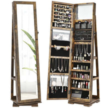 360° Swivel Jewelry Armoire with Higher Full Length Mirror, 3-in-1 Freestanding Lockable Jewelry Cabinet Organizer