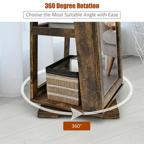 360° Swivel Jewelry Armoire with Higher Full Length Mirror, 3-in-1 Freestanding Lockable Jewelry Cabinet Organizer
